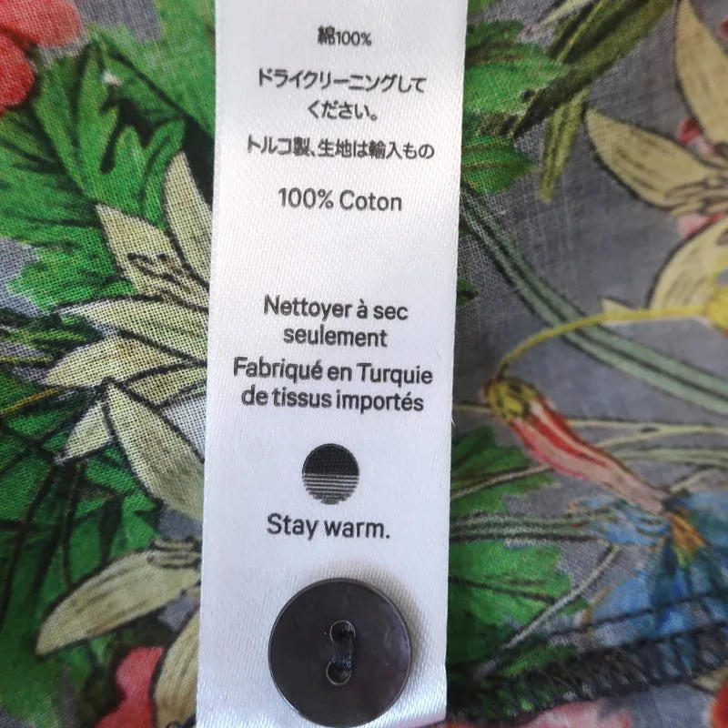 Chemisier à manches nouées avec impression florale en coton taille 1 boutonné