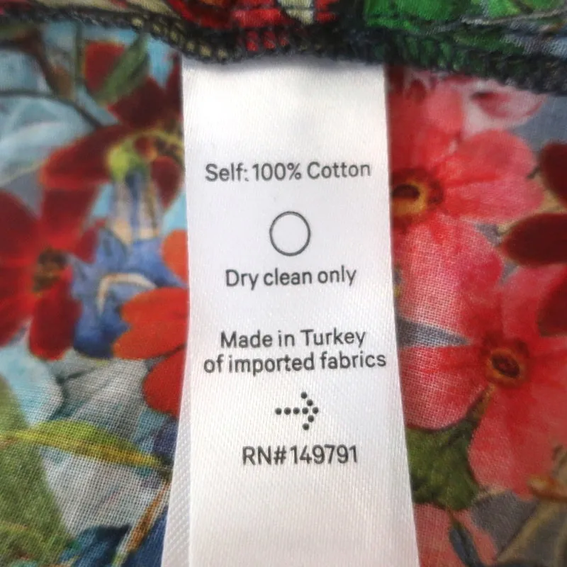 Chemisier à manches nouées avec impression florale en coton taille 1 boutonné