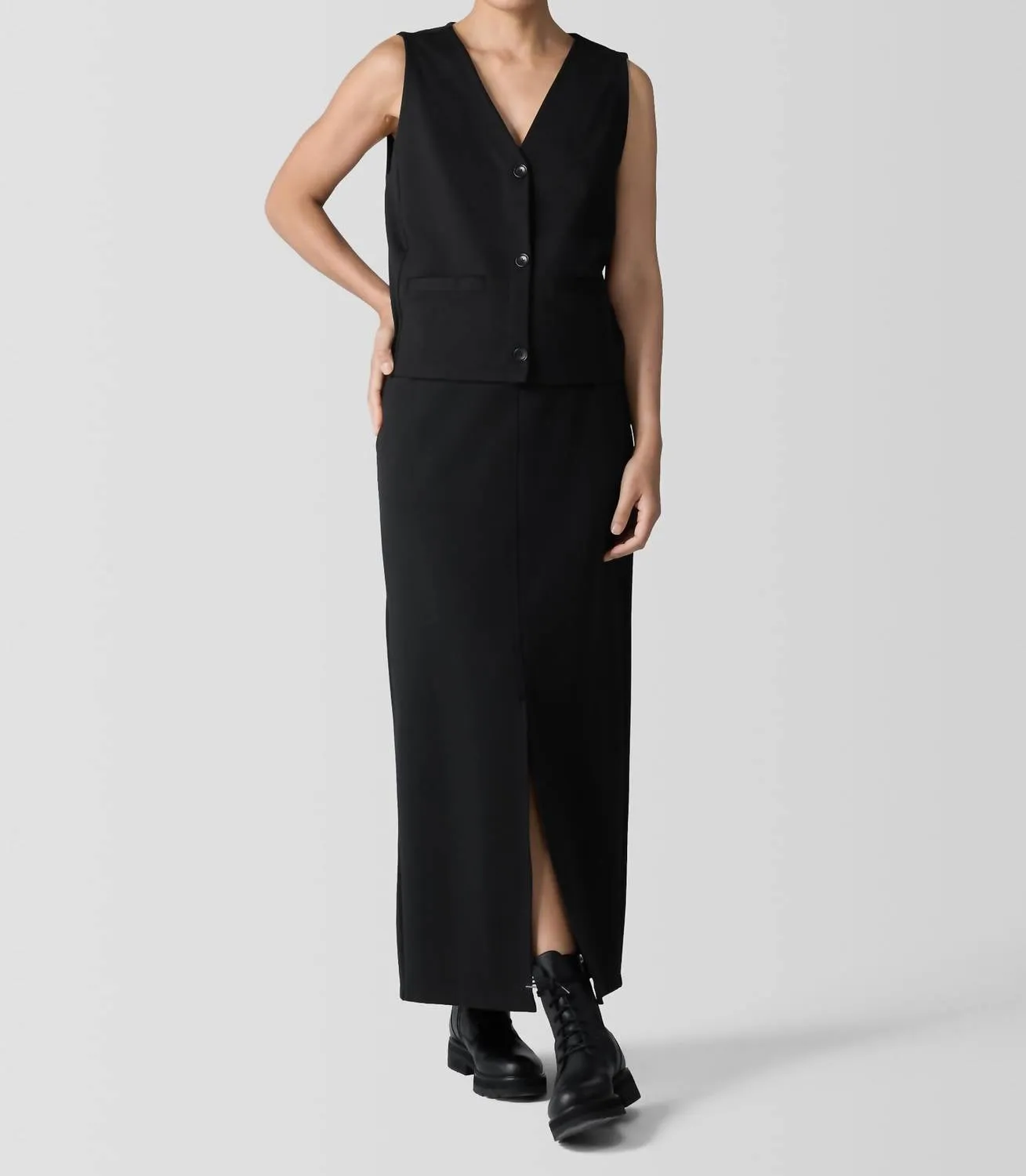 Jupe en Ponte Souple Lavable en Noir