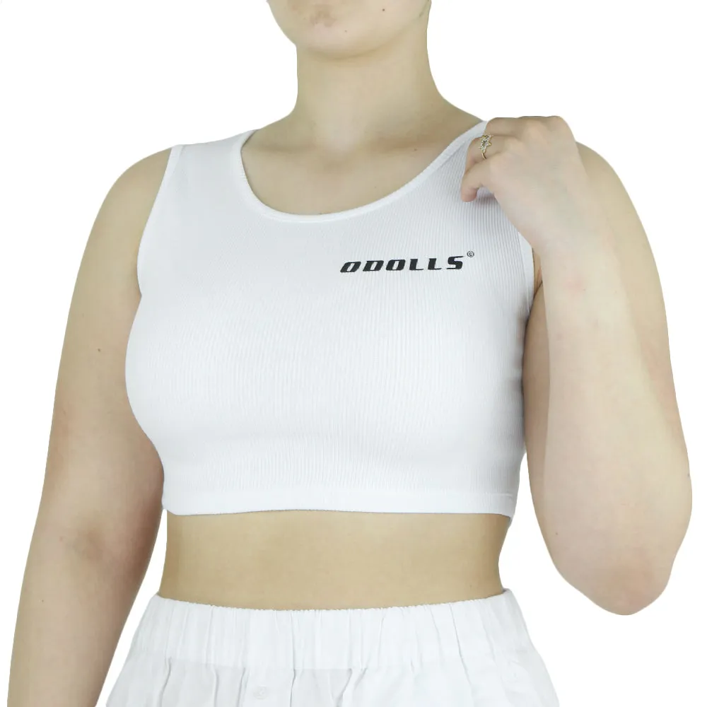 Haut court côtelé pour femme, Blanc