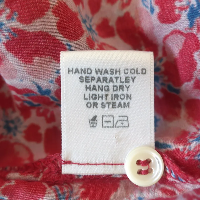 Xirena Bria Haut à manches papillons imprimé floral rouge en coton-soie taille Très Petit