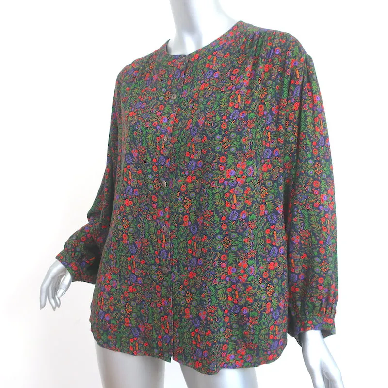 Xirena Charley Chemise Imprimé Floral Rayonne Taille Moyenne Haut à Manches Longues