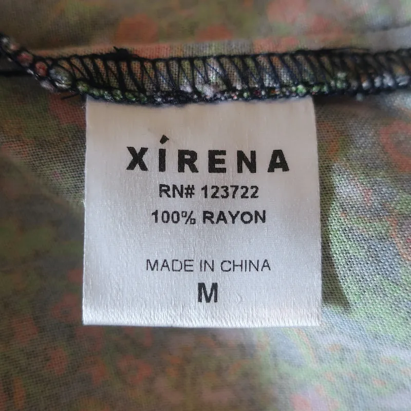 Xirena Charley Chemise Imprimé Floral Rayonne Taille Moyenne Haut à Manches Longues