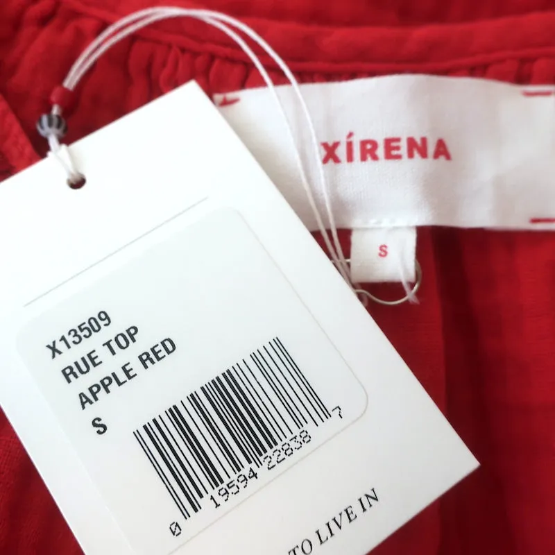 Xirena Haut à volants Rue Rouge Pomme en coton gaze Taille Petite NEUF