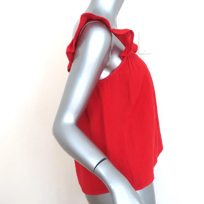 Xirena Haut à volants Rue Rouge Pomme en coton gaze Taille Petite NEUF