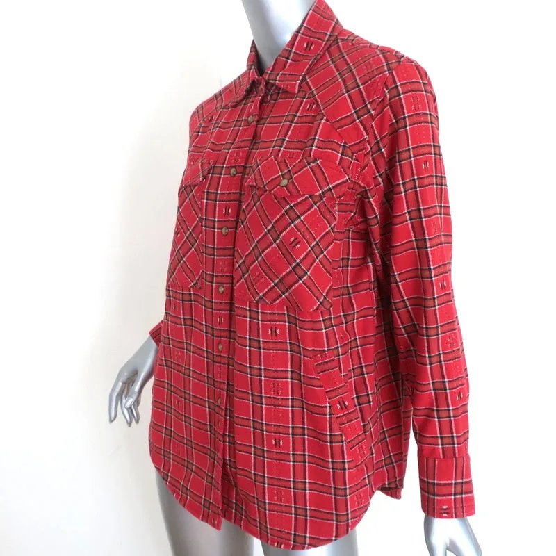 XIRENA Chemise à carreaux rouge Sierra Taille Très Petite Haut à manches longues
