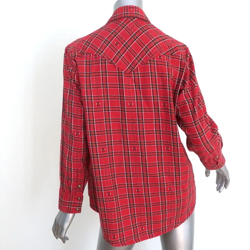 XIRENA Chemise à carreaux rouge Sierra Taille Très Petite Haut à manches longues