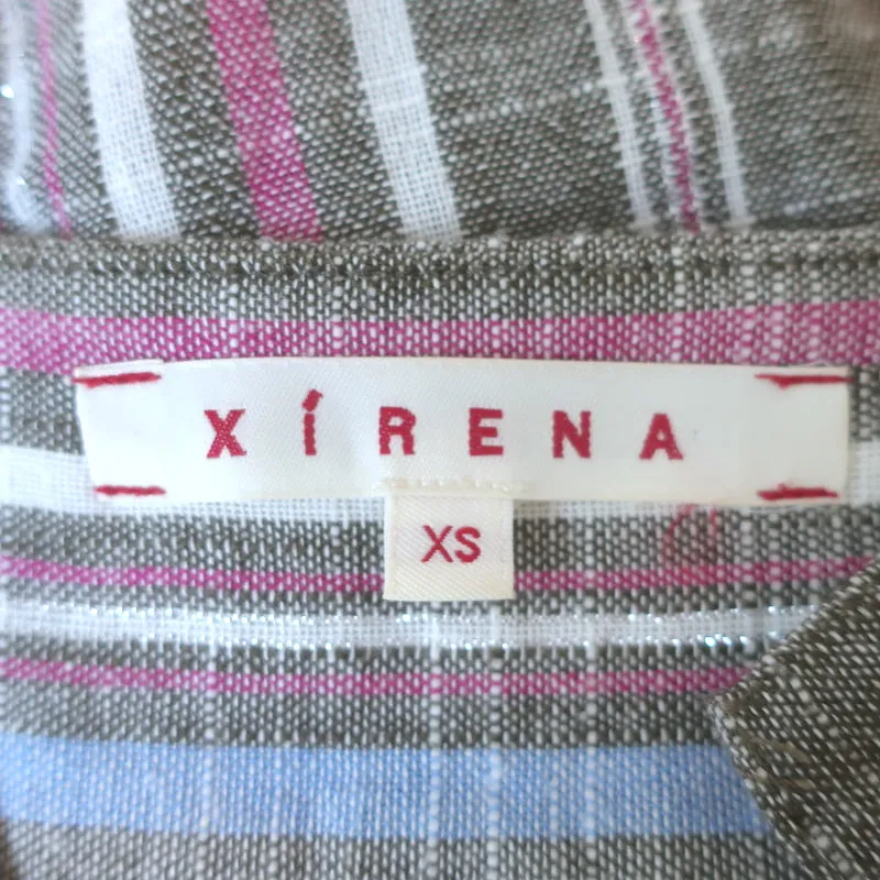 Xirena Zoe Débardeur Gris Rayures Métallisées en Coton Taille Très Petite