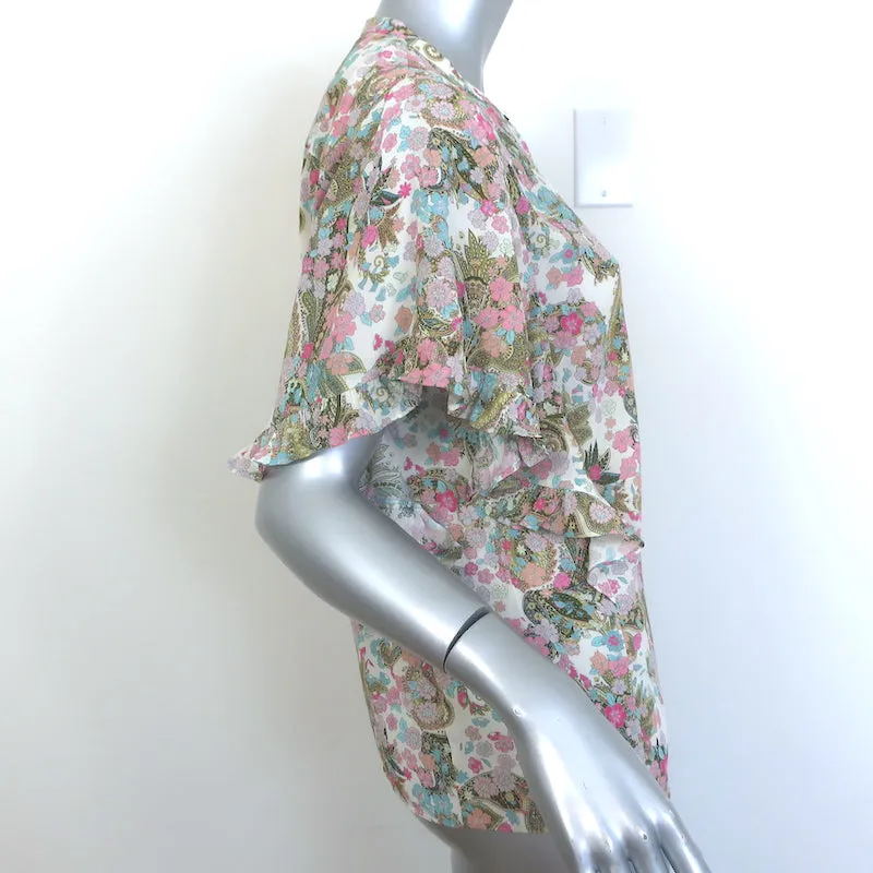 Zadig & Voltaire Tafi Blouse Crème/Imprimé Floral Multicolore Taille Extra Small NEUF