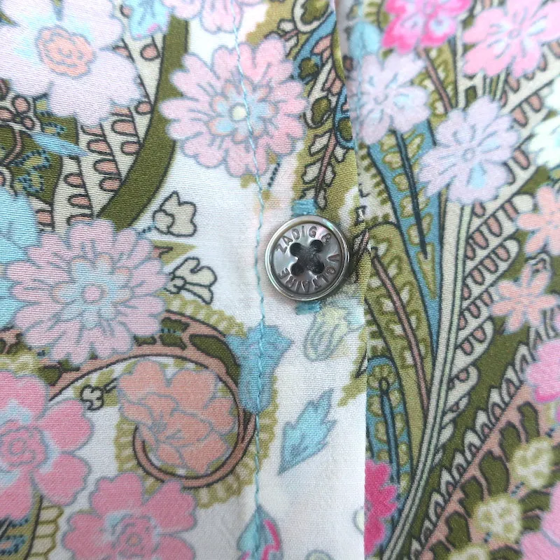 Zadig & Voltaire Tafi Blouse Crème/Imprimé Floral Multicolore Taille Extra Small NEUF