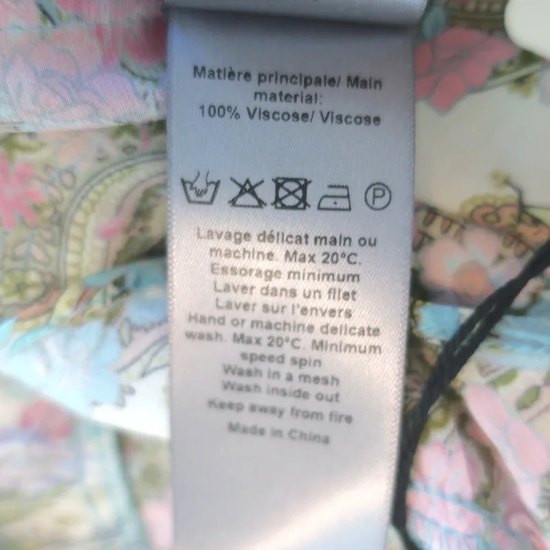 Zadig & Voltaire Tafi Blouse Crème/Imprimé Floral Multicolore Taille Extra Small NEUF