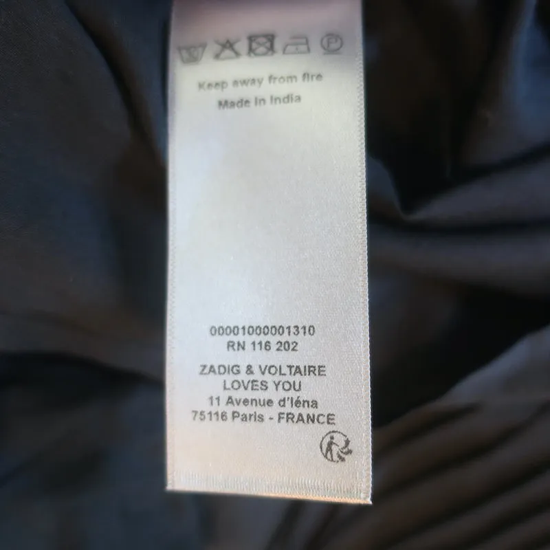 Zadig & Voltaire Timmy Tomboy Haut Noir en Coton Volanté Taille Très Petite