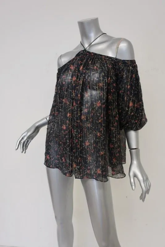 Zimmermann Blouse décolletée Havoc à bretelles Imprimé floral en chiffon Taille 0