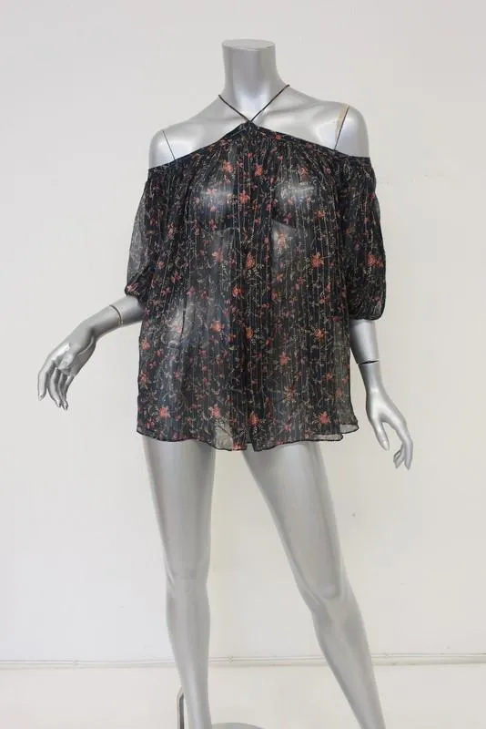 Zimmermann Blouse décolletée Havoc à bretelles Imprimé floral en chiffon Taille 0