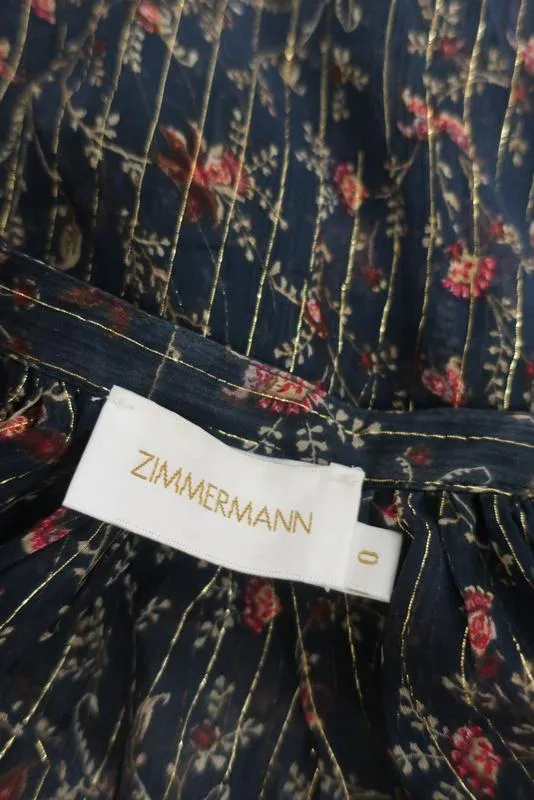 Zimmermann Blouse décolletée Havoc à bretelles Imprimé floral en chiffon Taille 0