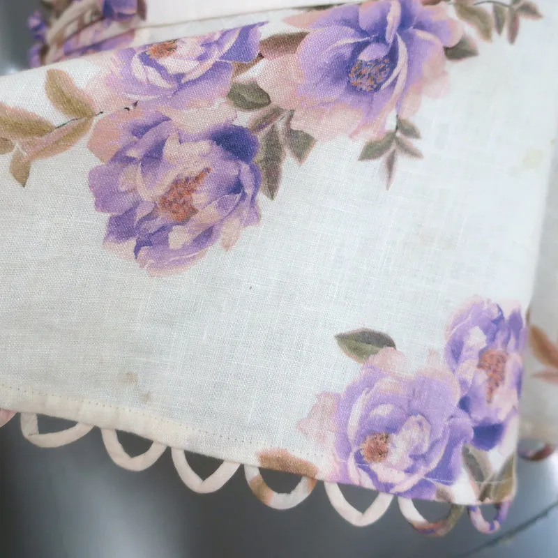 Zimmermann Rosa Haut à bretelles à péplum dentelé Crème Imprimé floral Lin Taille 0