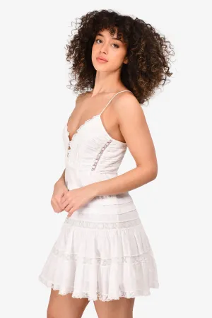 Zimmermann White Eyelet/Lace Sleeveless Mini Dress Size 0