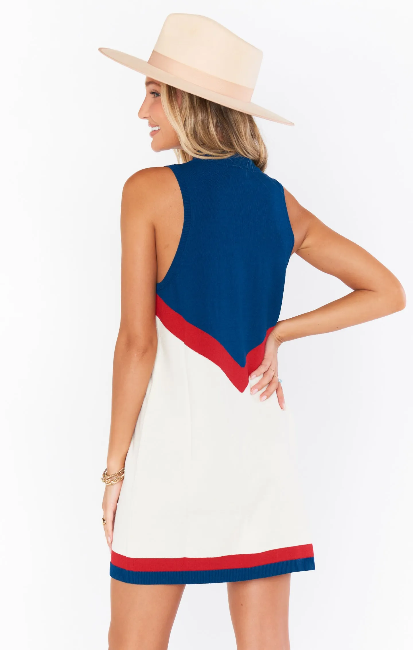 Robe Zip Zoe ~ Tricot Chevron USA